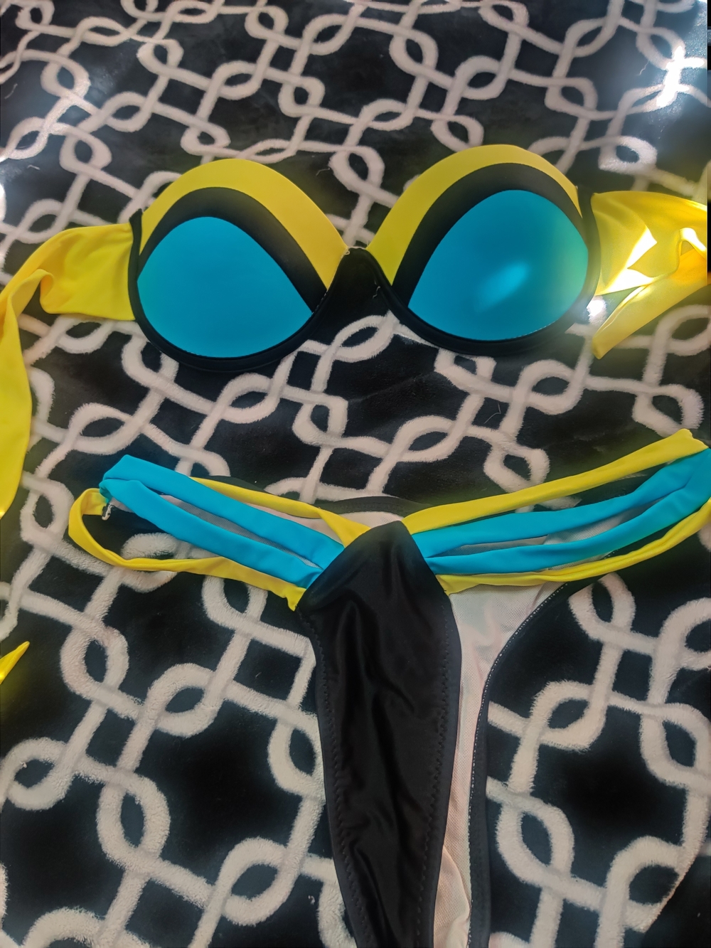 Othr Yellow Black Blue Two-Piece Bikini